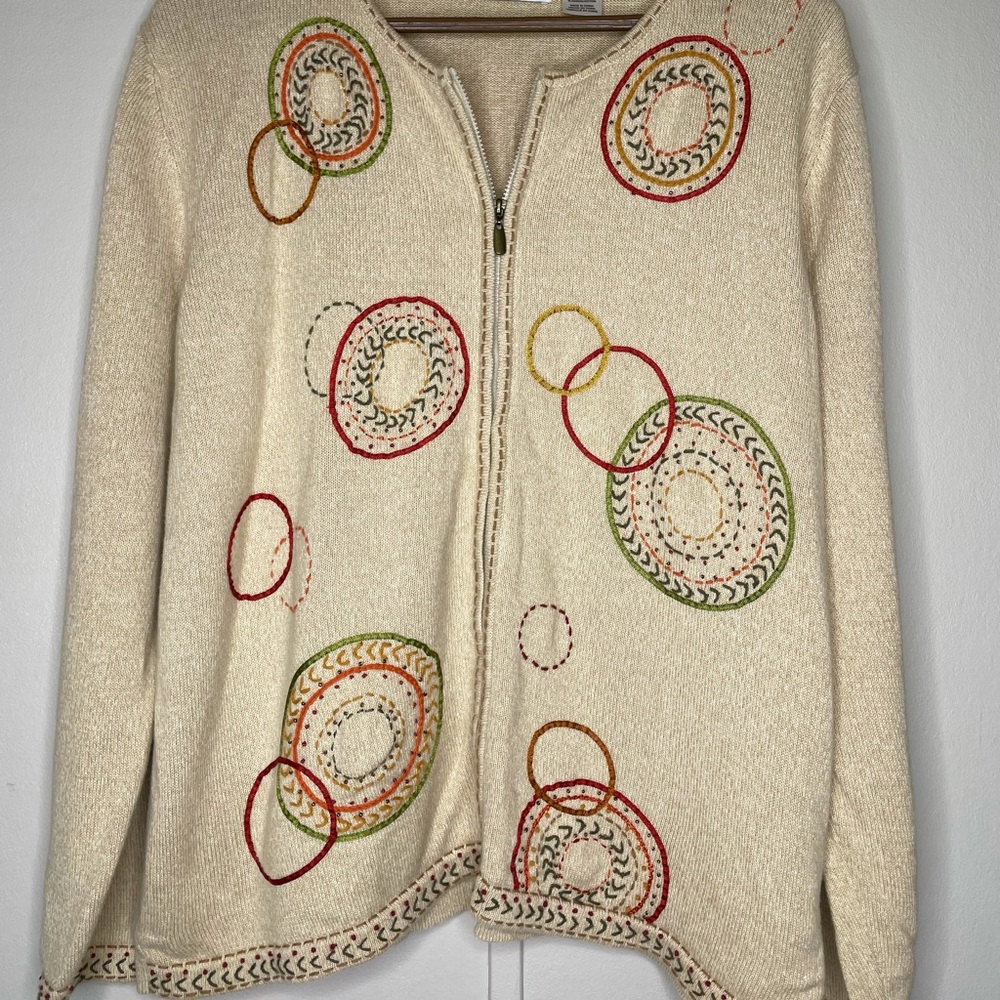 Alfred Dunner Embroidered Cardigan